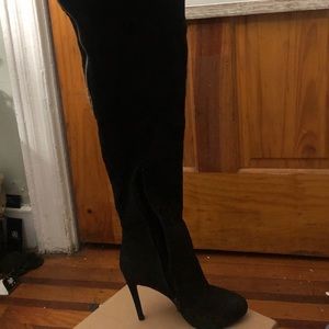 Thigh high suede boots